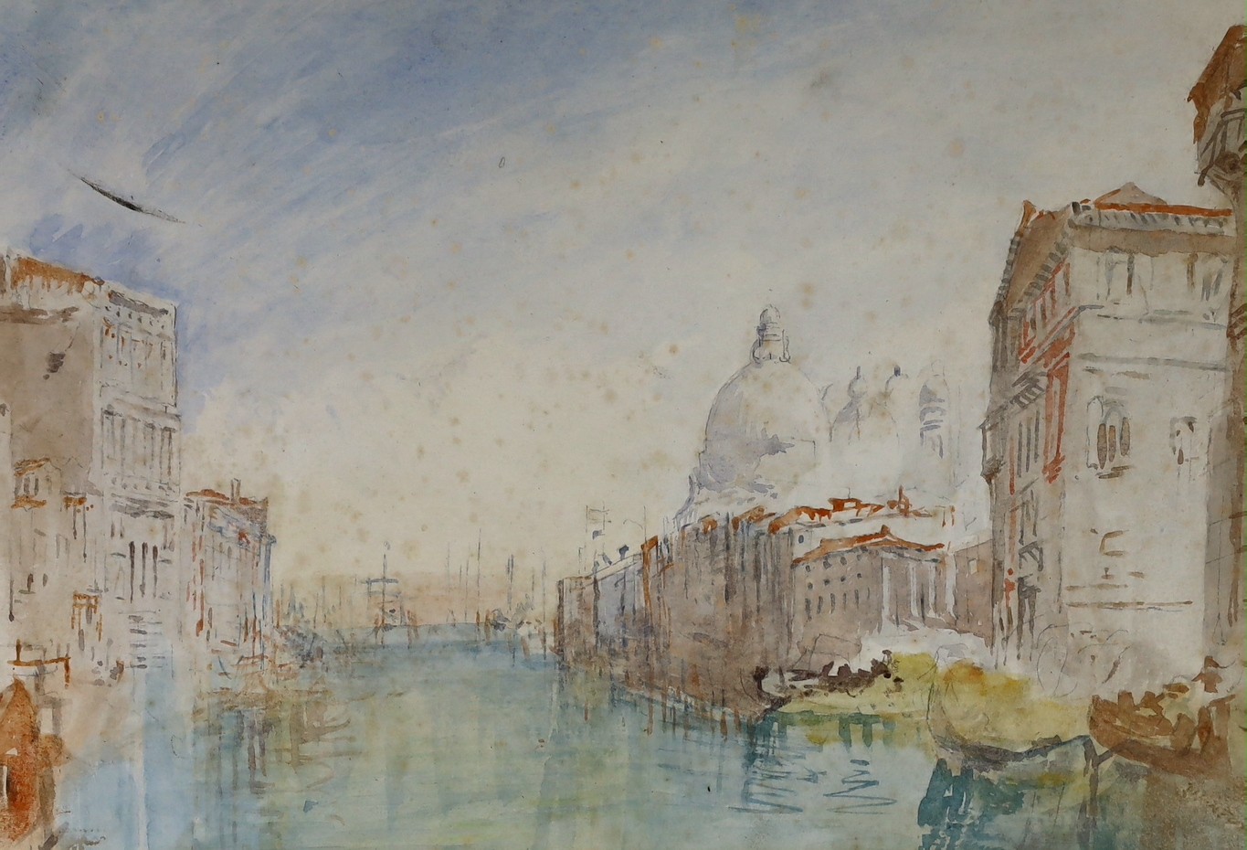 Follower of Joseph Mallord William Turner (British, 1775-1851), 'Grand Canal and Church of The Salute', watercolour, 21 x 31cm, unframed